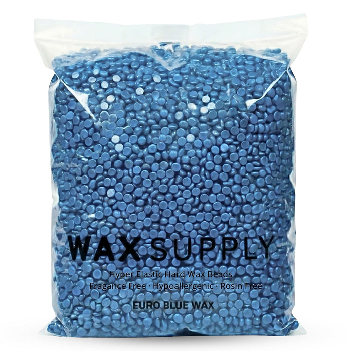 Euro Blue Hard Wax Beads — Hyper-Elastic European Formula for Speed Waxing
