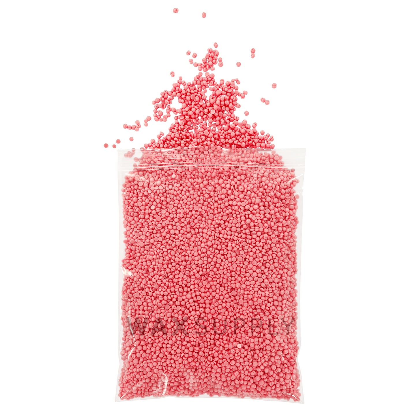 Perlas de cera dura de color crema rosa (composición de color melocotón cremoso) (a granel)