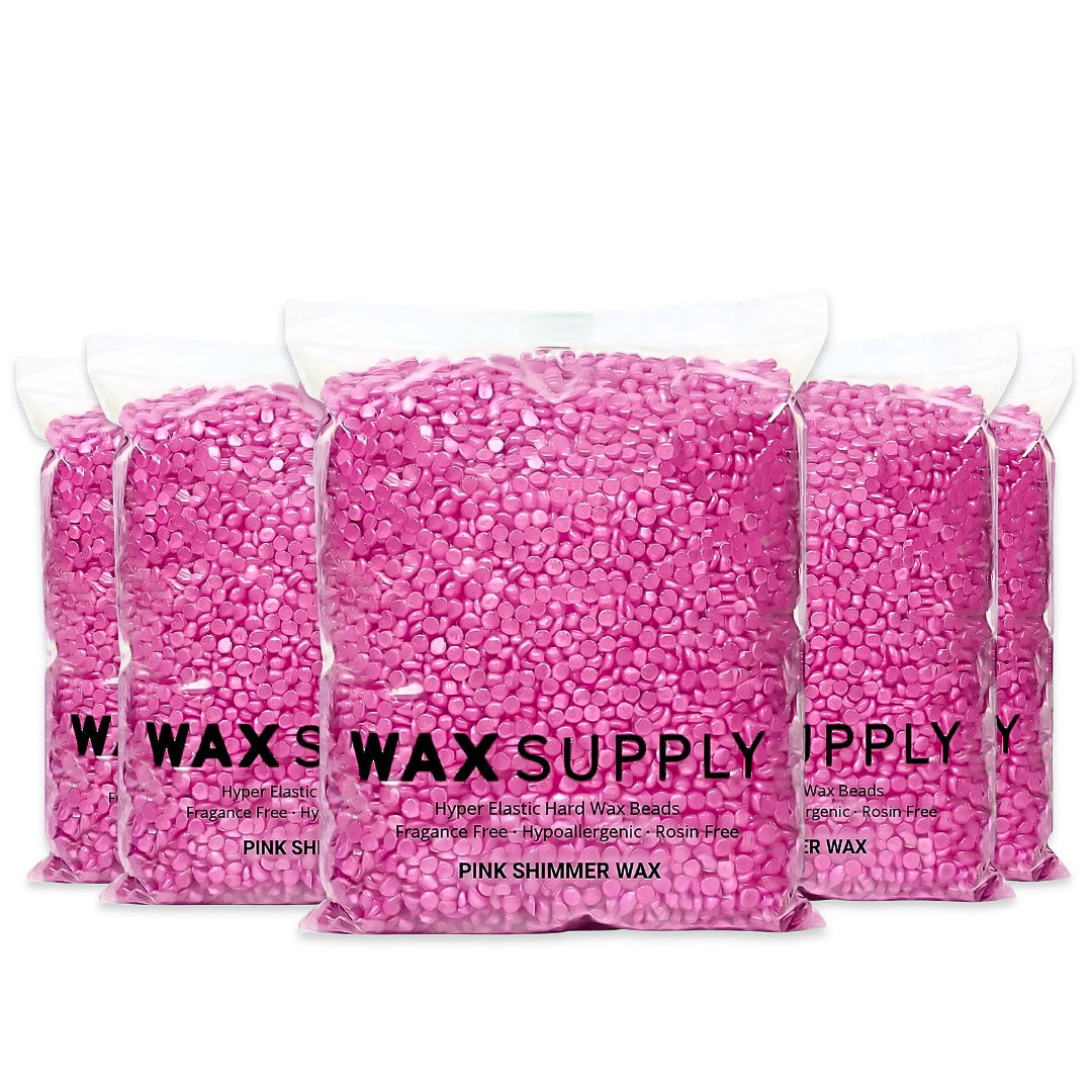 Pink Shimmer Hard Wax Beads — Gel Formula for Brazilian & Bikini Waxing