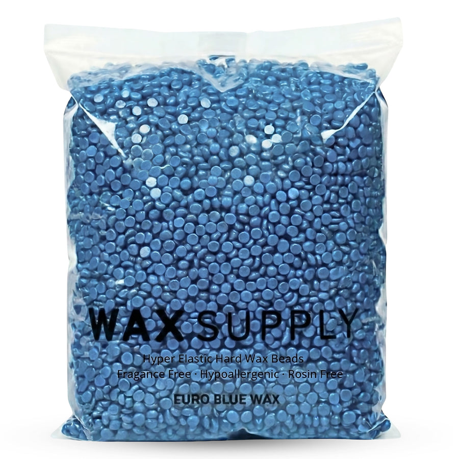 Euro Blue Hard Wax Beads — Hyper-Elastic European Formula for Speed Waxing